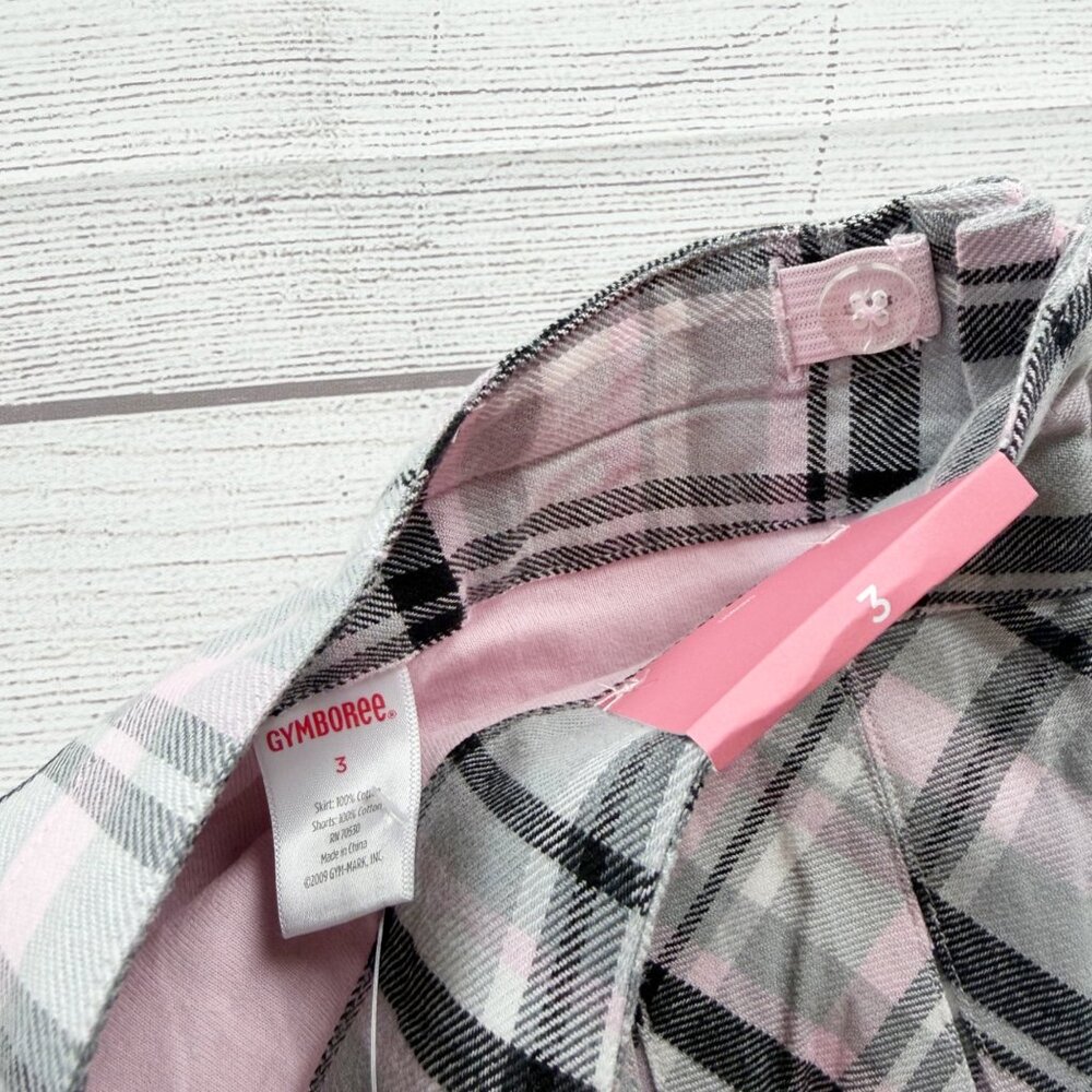 Gymboree Girls Plaid Skirt Pink Gray Black Pleated School Skirt NWT 3T - Picture 2 of 4